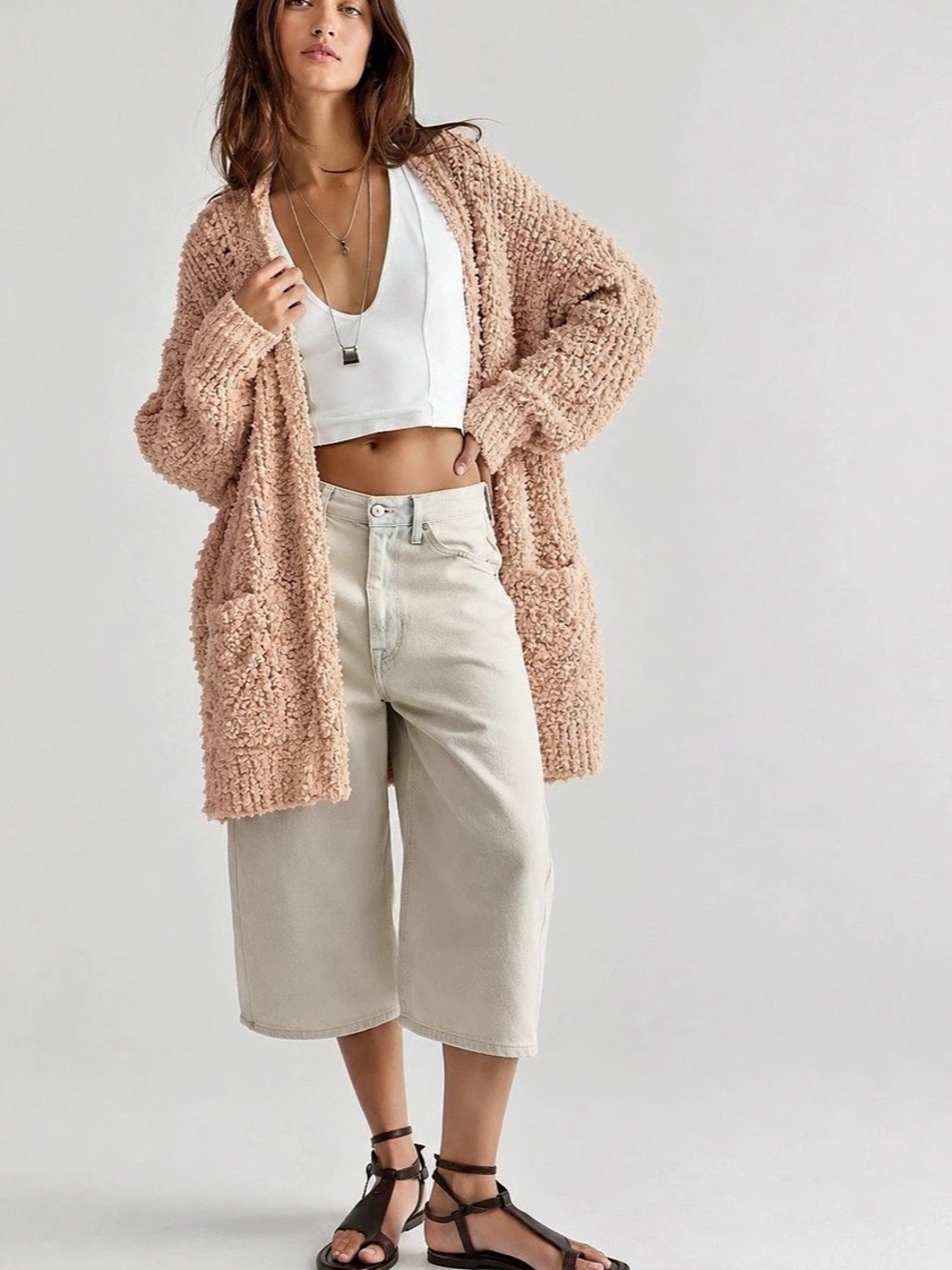 366. Bluivy Boucle Cardigan in Pink Size S/M Like New